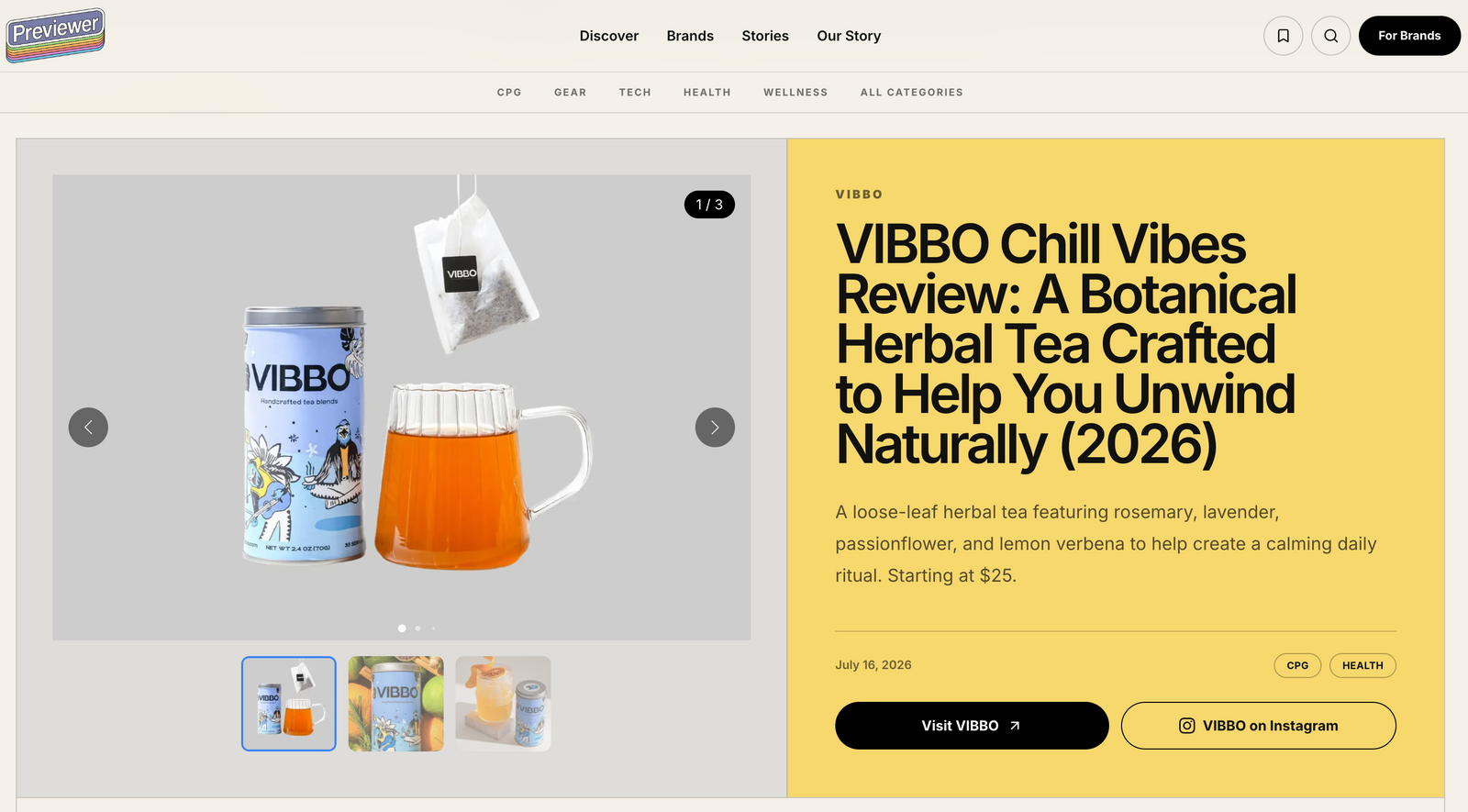 VIBBO got featured on Previewer.co, our Calm blend is stealing the spotlight ✨